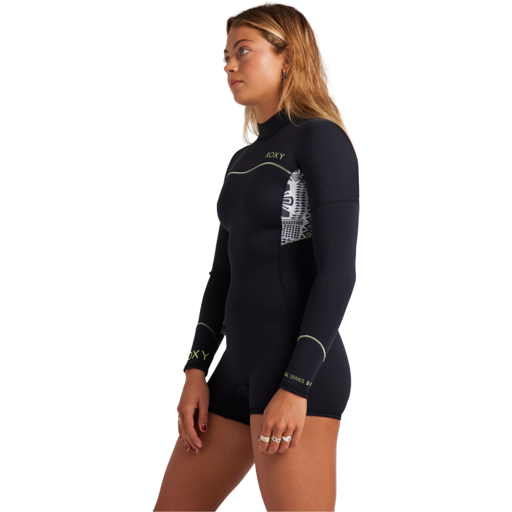 2026 Roxy Womens Swell Series 2mm Long Sleeve Back Zip Springsuit Wetsuit ERJW403054 - Egret Mo Rockin Vibes